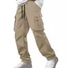 2024 Amazon Verano Nuevos Monos para Hombre Estación Independiente Europea y Americana Comercio Exterior Cordón Bolsillos Múltiples Pantalones Casuales