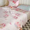 Manta de Hielo de Seda de Verano Linda de Gato Kt para Niños, Adecuada para la Siesta en el Jardín de Infancia, Núcleo de Manta Delgado, Lavable a Máquina