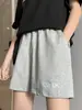 Pantalones cortos deportivos de verano para mujer, negros, pantalones largos de tres cuartos finos de cintura alta, nuevo modelo 2026, pantalones casuales holgados y anti-exposición