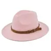 Chapéu Jazz Retrô Cinto de Camurça Fedora de Lã Chapéu de Cowboy Chapéu Vintage de Feltro Falso Lã Chapéu de Aba Reta Bf150