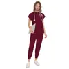 Ropa de Trabajo para Doctora Enfermera Manejo de la Piel Salón de Belleza Enfermera Cirujano Cuello Alto Cómodo Traje de Cirugía Traje Quirúrgico
