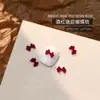 Accesorios Populares para Uñas con Forma de Moño Resina Borgoña Cinta Flujo Mini Pajarita Estéreo Accesorios para Uñas Venta al por Mayor