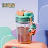 Vaso con pajita vaso para té de flores para estudiantes vaso para agua vaso de plástico con pajita portátil para niña gran capacidad Vaso de verano