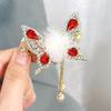 Pinza para el Cabello de Diamante y Pelo de Visón Accesorios para el Cabello de Princesa Pinza para el Cabello de Mariposa Móvil Pinza para el Flequillo de Niña Pequeña Accesorios para la Cabeza de Niños