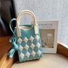 Bolso de Mano y Bolso Cruzado Tejido, Bolso Cuadrado Pequeño Tejido Lindo, Bolso de Mano y Bolso Cruzado de Doble Propósito, Bolso Portátil para Guardar el Teléfono