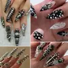 Europeu e Americano Transfronteiriço 6 Grades Rivet de Nail Art Joia Metal Ponta Cônica Estilo Punk Joia de Nail Art Acessórios DIY para Unhas Diamante