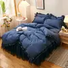 Origem Nantong jardim secreto explosões renda preta conjunto de quatro peças estilo princesa saia de cama 1.5/1.8m cama uma geração de cabelo