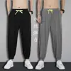 Pantalones de Hielo de Seda para Hombre, Pantalones Casuales, Transpirables, Corte Holgado, Talla Grande, Pantalones para Hombre con Aire Acondicionado, Caída Suelta, Pantalones Deportivos de Secado Rápido, Estilo Delgado de Verano