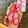 Llavero de zapatillas musicales de panda creativo que da vueltas, lindo colgante para mochila escolar, llavero para coche, agarra regalo pequeño al por mayor