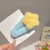 Pasador de Peluche de Estrella Colorida para Mujer Otoño e Invierno Niños Pinza Lateral para el Cabello 2025 Nuevo Pinza de Pato para Flequillo Accesorios para el Cabello