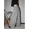 Calça casual listrada estilo retrô americano de perna larga para mulheres e homens, nova coleção de outono, apresentando um design relaxado, fluido, de perna reta que cai lindamente