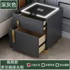Luz de mesa de cabeceira inteligente luxo simples moderno cofre integrado carregamento sem fio pequeno armário de cabeceira de quarto de casa com luz