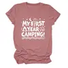 Mi primer año de acampada Amazon eBay sitio independiente moda casual camiseta de manga corta con cuello redondo para mujer