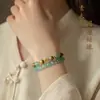 Pulseira de Sândalo Verde Natural Pulseira de Contas de Madeira para Mulheres Jade Azul Água Novo Estilo Chinês Brinquedo de Madeira de Sândalo Masculino Fornecimento ao Vivo