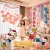 Gatito Bebé Infantil Feliz Cumpleaños Sentido de la Ceremonia Niña Globo Tela Colgante Atmósfera Escena Decoraciones Arreglo
