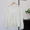 Cardigan de Punto Nuevo Estilo Otoño Temprano 2025 Diseño Calado Delgado Suave Cera Dulce Estilo Coreano Chaqueta Suéter Holgada para Mujer