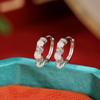Joyería Yuebao Plata Esterlina S925 Jade Hetian Jade Blanco Moda Lujo Accesible Diseño Geométrico Aretes de Cuentas Redondas Elegantes Clip para la Oreja