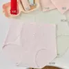 Ropa Interior de Algodón para Mujer de Talla Grande con Estampado Floral, Amigable con la Piel, Cintura Media-Alta, Suave, Transpirable, Fondo de Algodón, Bragas para Mujer 2473