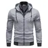 Moletom esportivo masculino transfronteiriço, nova coleção primavera/outono, moderno e casual, caimento justo, design color-block, visual em camadas, peça externa leve