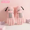 Luvas Quentes para Ciclismo de Inverno, Motos Elétricas, Esqui à Prova de Vento e Frio, Luvas Grossas com Pelúcia, Cinco Dedos, Tela Sensível ao Toque para Homens e Mulheres