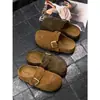 Mules Cerrados Estilo Birkenstock Tallados Vintage Otoño 2026 para Mujer, Zapatos Nuevos Slip-On para Mujer, Pantuflas Perezosas de Suela Gruesa