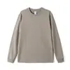 Camiseta de Manga Larga para Hombre, Algodón de Fibra Larga, Moderna y Versátil, Sudadera Cálida de Cuello Redondo para Mujer, Capa Interior Absorbente de Sudor y Amigable con la Piel