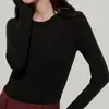 Processamento Personalizado Camiseta Básica Bohang Modal Lã de Ovelha Gola Redonda, Tricô Quente e Leve de Manga Longa
