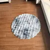 Alfombra de terciopelo de burbujas, alfombra circular pura, alfombra de lujo ligero para el hogar para sala de estar, dormitorio, mesita de noche, estudio, balcón, alfombra engrosada