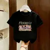 Camiseta de Algodão Puro de Manga Curta para Meninas 2026 Novo Estilo de Verão Top de Algodão Puro para Menininhas Roupas de Verão Estilosas de Meia-Manga para Crianças Ins