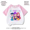 Kpop Hunter Grupo de Garotas Camiseta de Manga Curta para Meninas Verão Tops para Meninas Roupas Infantis Algodão Puro Roupas de Verão para Bebê Moderno