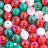 16mm Contas Coloridas Galvanizadas Estampadas Floco de Neve de Natal com Furo Reto Corrente para Celular Chaveiro de Caneta Corrente para Bolsa Acessórios para Joias Artesanais DIY