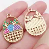 Nuevo Dibujo Animado Lindo Conejo Huevo de Pascua Goteo de Aceite Colgante de Aleación de Zinc Colgante Accesorios de Joyería para Pulsera DIY