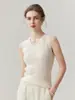 Camisole de Malha 100% Caxemira Kang Sai Ni para Mulheres Decote V Ajuste Slim Costela Vertical Valoriza Camisa Interna Camisa de Camada
