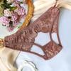 Yan beiwei fabricantes atacado roupas íntimas femininas vintage padrão laço oco design cintura baixa cuecas bordadas 1538