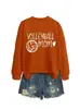 Mamá de Voleibol Amazon Ebay Estación Independiente Moda Versátil Deportes Sudadera para Mujer Otoño e Invierno Camiseta Interior