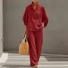 Comércio exterior transfronteiriço europeu e americano, roupas femininas, novos estilos de verão, conjunto de duas peças de calça larga solta de cor sólida casual para o dia a dia