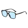 Gafas de Sol Cuadradas de Doble Puente de Moda Europea y Americana para Mujer Comercio Exterior Transfronterizo Montura Grande Cara Grande Adelgazantes Moda Gafas de Sol para Conducir
