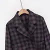 Comercio Exterior Transfronterizo Ropa Femenina Otoño e Invierno 2026 Moda Europea y Americana Versátil Casual Sencilla Chaqueta de Cuadros de Doble Botonadura para Mujer F71199