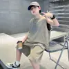 Roupas Infantis Meninos Traje de Verão Sem Mangas 2026 Novo Estilo para Crianças Maiores Verão Esportivo Secagem Rápida Estiloso Colete