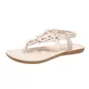 Novos sapatos baixos femininos plus size 2026, sandálias florais boêmias, chinelos com tiras elásticas, sapatos casuais para mulheres