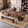 Nova Mesa de Chá e Cadeiras de Madeira Maciça Estilo Chinês Combinação Mesa de Chá Zen Mesa de Chá de Tronco Mesa de Chá para Sala de Chá de Escritório em Casa e Cadeiras