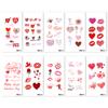 Día de San Valentín Amor Labio Rojo Tatuaje Aliento Vacaciones Cita Pareja Confesión Pegatina Desechable Impermeable Cupido