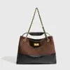 Bolsa Tote Grande Acolchoada Estilo Retrô de Alta Qualidade com Corrente para Mulheres 2025 Nova Bolsa de Ombro Estilo Pequeno Perfume para o Dia a Dia Tendência
