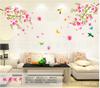 Mural romántico de mariposas y flores de durazno con diseño de amor para dormitorio, sofá, TV, fondo de pared, pegatinas de pared extraíbles, una generación de cabello