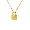 Collar con Candado de Acero de Titanio que No se Desvanece, Letra, para Mujer, Cadena de Clavícula de Lujo Ligero, Colgante de Moda Europea y Americana Tendencia, Joyería de Acero Inoxidable