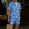 Conjunto de Duas Peças Masculino com Camisa de Manga Curta e Calça Longa para Viagem Transfronteiriça com Impressão 3D, Roupa Casual da Moda e Tendência para Férias, Customização Flexível Pod