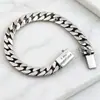 Pulseira Masculina Corrente Cubana Trançada Simples Chicote de Cavalo Estilo Punk Retrô com Design Único, Joia de Hip-Hop Tendência de Nicho