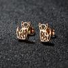 Nuevos Pendientes de Acero Inoxidable con Animales Lindos Calados de Origami Zorro Mariposa Dragón para Niñas, Accesorios de Oreja de Moda y Versátiles