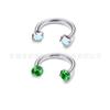 Anillo de herradura en forma de U de aleación de titanio F136 con garra engastada de circón, piercing nasal, anillo para labio de barra C, anillo para ceja, joyería para perforación de cartílago auricular con rosca interna