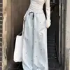 150 Calças Casuais Listradas Estilo Preguiçoso Petite para Mulheres, Design de Primavera, Calças de Perna Larga Emagrecedoras, Calças Retas de Cintura Alta